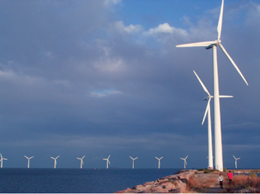 デンマーク・コペンハーゲン沿岸の洋上風力発電所