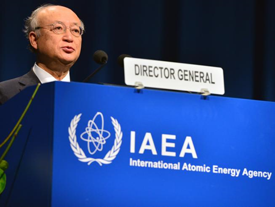 IAEA総会冒頭で演説を行う天野事務局長（写真出典：IAEA）