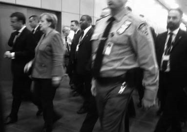 写真１／ COP23 会場におけるメルケル独首相（筆者撮影）