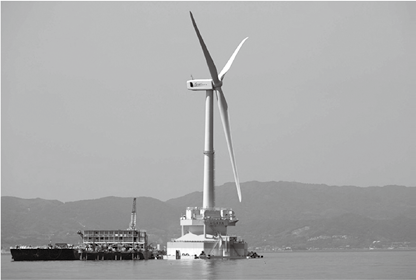浮体式洋上風力発電設備「ふくしま浜風」（福島洋上風力コンソーシアム提供）